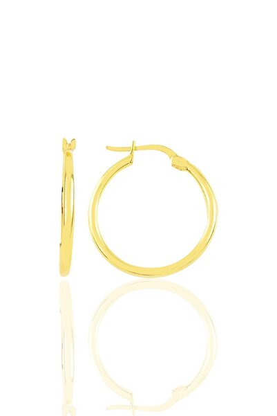 Söğütlü Silver Gümüş Altın Yaldızlı 23 Mm Şarnel Halka Küpe Sgtl10938gold