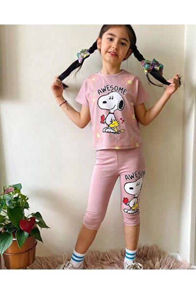 LİLLYPİCCA طقم قطن ممشط منقوش للفتيات من AWESOME مكون من قطعتين