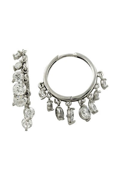 Söğütlü Silver Kadın 925 Ayar Gümüş Rodyumlu Buyuk Boy Şakira Küpe Sgtl1939