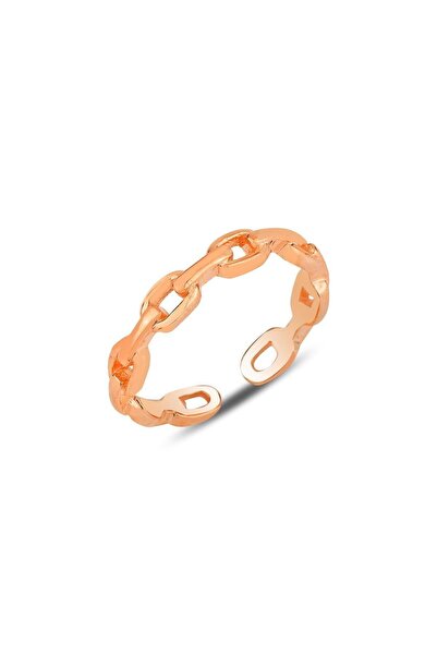 Söğütlü Silver Gümüş Rose Zincir Modeli Ayarlamalı Yüzük Sgtl12170rose