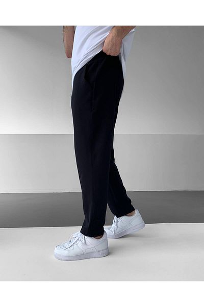NO1 KONSEPT Black Relax Fit Basic Fabric Trousers