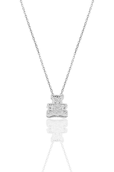 Söğütlü Silver Gümüş Rodyumlu Zirkon Taşlı Ayıcık Kolye Sgtl10377ayı