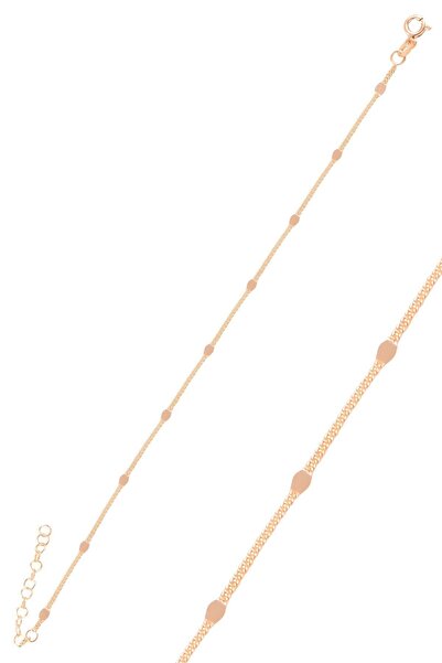 Söğütlü Silver Gümüş Rose Pullu Gurmet Zincir Bileklik Sgtl10661rose