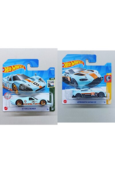 HOT WHEELS 2'li Gulf Seti ( '67 Ford GT40 & Aston Martin Vantage GTE ) Model Araba
