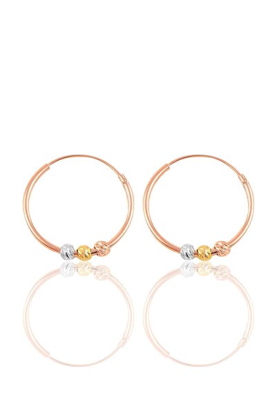 Söğütlü Silver Gümüş 18 Mm Renkli Doricalı Halka Küpe Sgtl10335rose