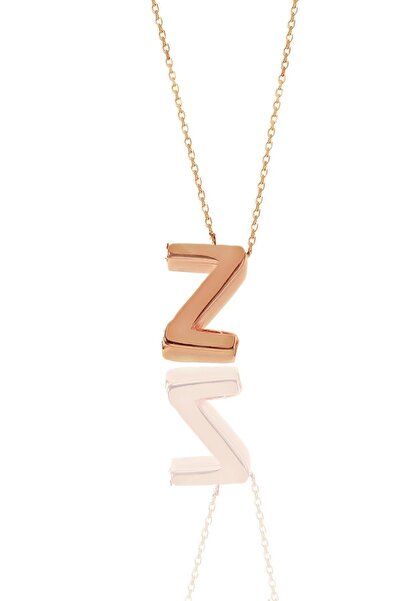 Söğütlü Silver Gümüş Rose Üç Boyutlu Minimal Z Harf Kolye Sgtl11182z