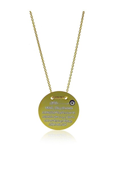 Söğütlü Silver Kadın 925 Ayar Gümüş Ayetel Kürsü Yazılı Plaka Kolye SGTL5797