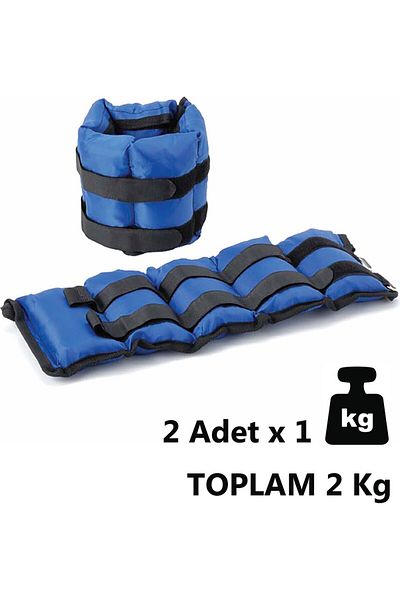 Spor Byfit 1 Kg X 2 Pieces Blue Hand or Ankle Weight + Hand Spring