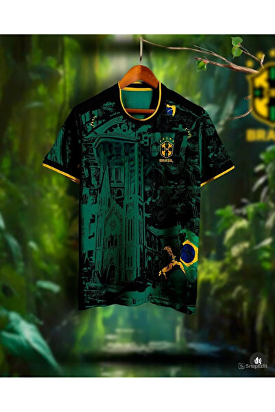 Lion Spor Πράσινη στάμπα Βραζιλίας ποδοσφαιρική φανέλα - Προσαρμοσμένο σχέδιο, Νέα σεζόν432