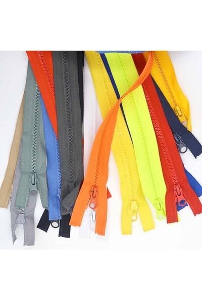 e tuhafiye 5 Adet Renkli Kemik Dişli Separe Fermuar SİYAH-GRİ-PEMBE-MAVİ-SARI...