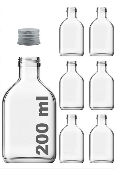 CASANATURA Cold Brew Transparent 200 Ml Leak Proof Silver Metal Lid Glass Bottle