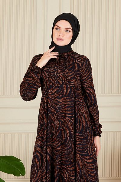 fistan Mevlana from Nevrül Robadan - Hijab Dress with Bell Skirt, Viscose Cotton Prayer Dress