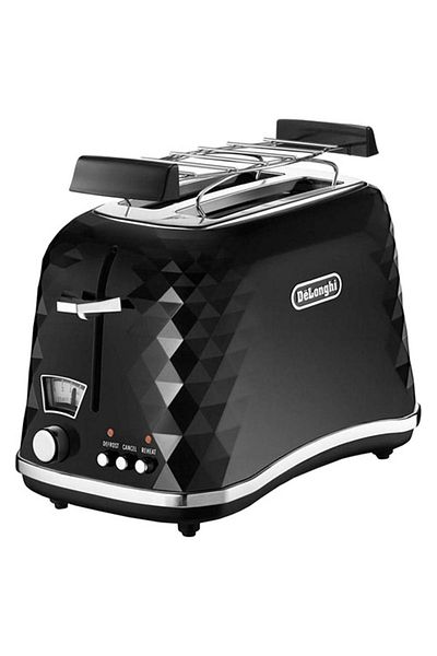DELONGHİ محمصة خبز أمامية بيانكو Ctj2103 Bk باللون الأسود