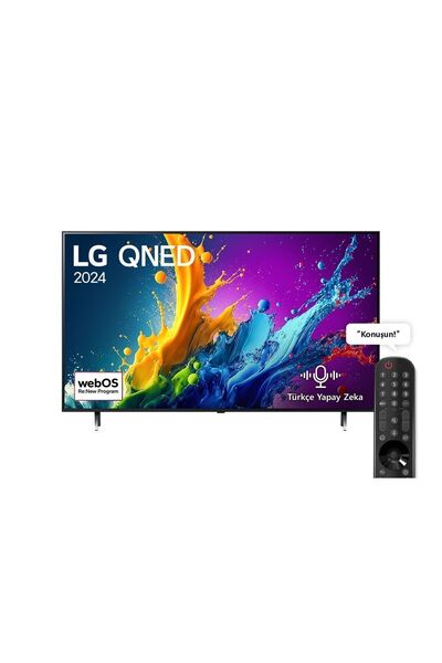 LG 65QNED80T 65 inç 165 Ekran 4K Smart AI Sihirli Kumanda HDR10 webOS24 QNED TV