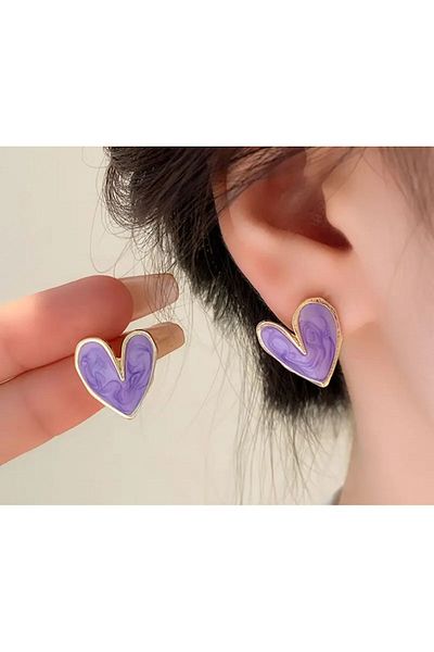 MEECY Purple Heart Earrings