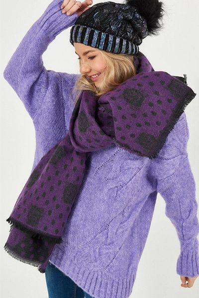POSUSS Rose Polka Dot Acrylic Women's Shawl - Purple - Ps2481101