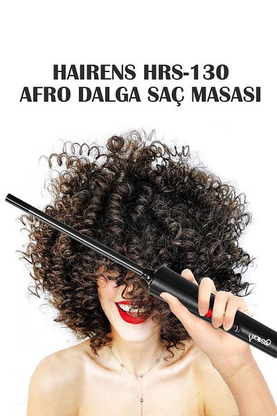 Hairens Hrs-130 Afro Wave 9 MmCurly Thin Hair Curling Iron, 20 CmExtra Long Headboard