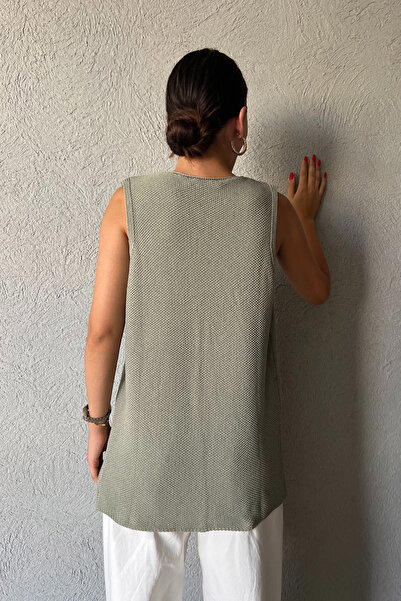 Seda Yalçın Atelier Трикотажний жилет Haki - дизайн з шнурівкою