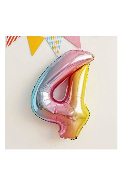 BİDOLUMUTLULUK Rainbow Patterned Celebration Set for Age Birthday Party - Foi...