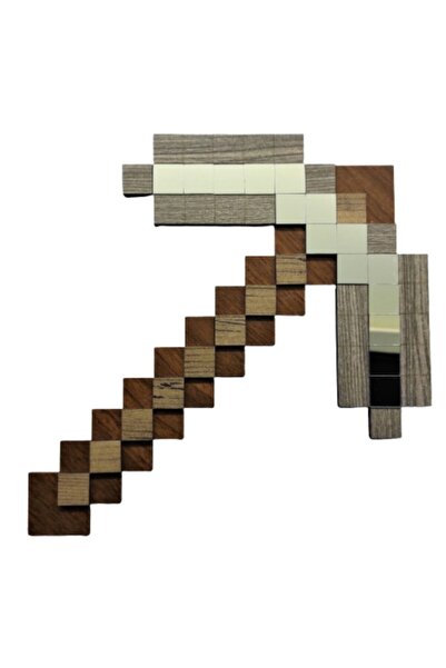 Payitaht Tablo Minecraft Demir Kazma 3 Boyutlu Ahşap Duvar Dekorasyonu