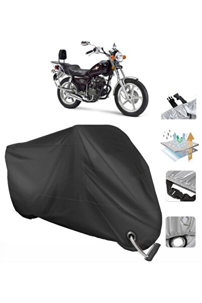 CoverPlus Kanuni Seyhan 150 Motosiklet Branda (bağlantı, Kilit Uyumlu)-siyah