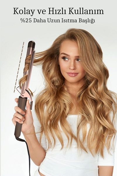 Hairens HRS-720 Ceramic Long Hair Curling Iron 25 mm