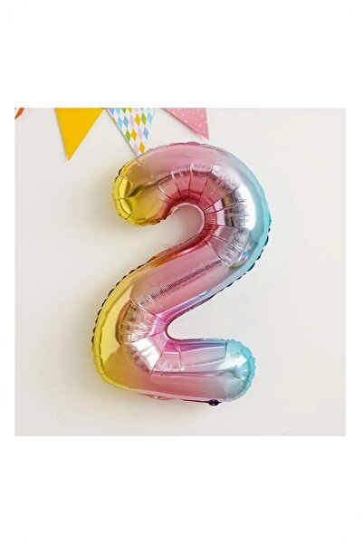 BİDOLUMUTLULUK Rainbow Patterned Celebration Set for Age Birthday Party - Foi...