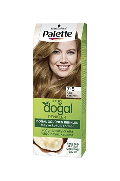Palette 7-5 Açık Karamel Kalıcı Doğal Renkler Saç Boyası
