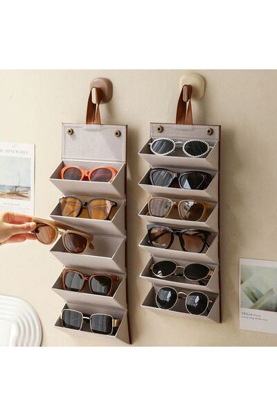 Look Rich حقيبة حمل وتخزين النظارات مصنوعة يدويًا من الجلد مكونة من 6 قطع - ل...