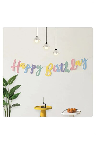 BİDOLUMUTLULUK Happy Birthday Italik Yazı Parlak Süs Parti Eğlence Kutlama