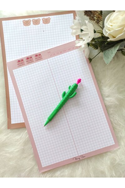 Flowery Paper Çilekli Pasta A4 Notepad - Memopad,Check List ,Not Defteri ,Blo...