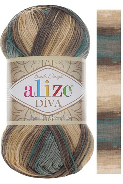 Alize 5 Pieces Diva Tie Dye Mercerized Thread Summer Bikini Bustier Blouse Knitting Thread 3307