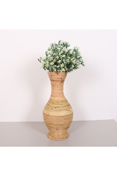 Mylamp Διακοσμητικό Βάζο Bingül Natural Rattan 24x50 cm