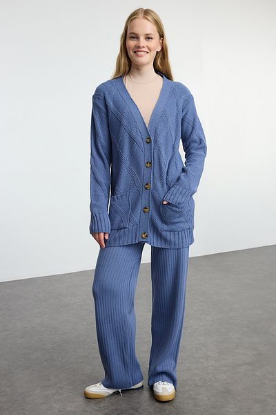 Trendyol Modest Sada indigového úpletu – pletené vlasy TCTAW25US00033
