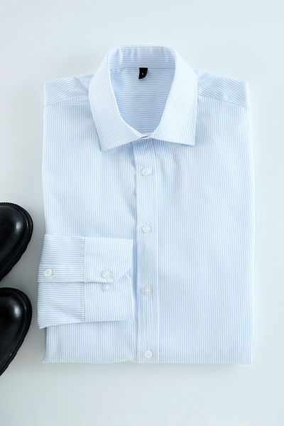 Edit by Trendyol White Slim Fit Easy-Iron Men's Striped Smart Shirt Tedaw25Go00016