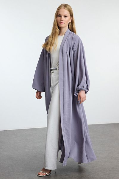 Trendyol Modest Gewebte Kappe mit grauem Vogelmotiv - Ferace TCTAW25KF00017