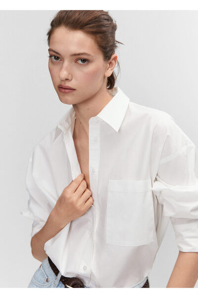 MANGO Cămașă de damă Off-White47040356