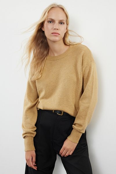 Trendyol Collection Pulover din lână cu croiala largă bej - TWOAW25KZ00017