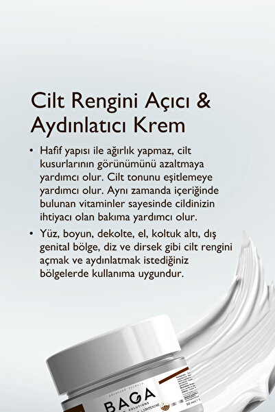 Baga Kusursuzlaştırıcı Yüz Boyun Dekolte ve Cilt Rengini Açıcı & Aydınlatıcı Leke Kremi