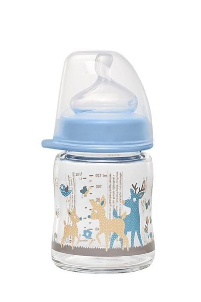 Nip Wide Neck Bottle 120 ml Anti-Colic Glass Baby Bottle for Men