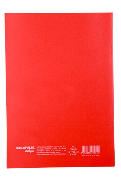 Mopak A5 40 Sheets Checked School Notebook - Plastic Cover