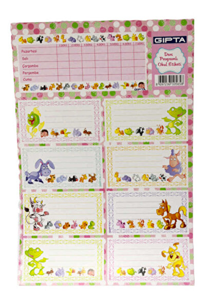 HOBİMOBİ GIPTA-GIRLS PROGRAM DE LEȚII ETICHETĂ ȘCOALA 3 FOI 16 x 24 cm ANIMALI