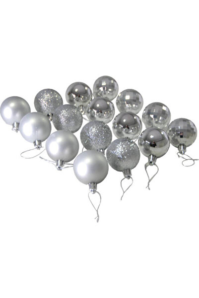 Orca Ornament de Crăciun Minge de pin Argintiu 5 Cm 8 buc Orc-n55016