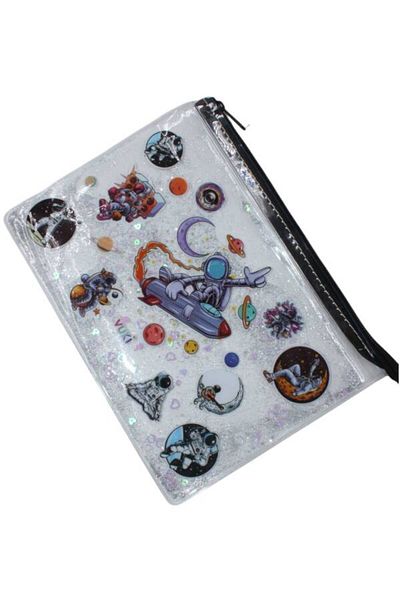 VUKİ Vuki A5 Transparent Zippered File - Vk-0072-07 Astronaut