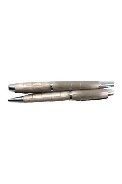 Steelpen Beige Matte Chrome Ballpoint Pen Set