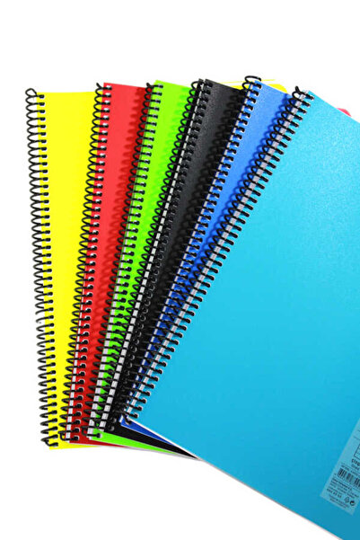 Mynote Flex A4 100 de coli Caiet cu copertă din plastic neon, cu spirală, cu linii