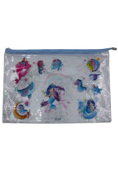 VUKİ Vuki A4 Transparent File - Watery, Zippered, Mermaid Vk-0073-11