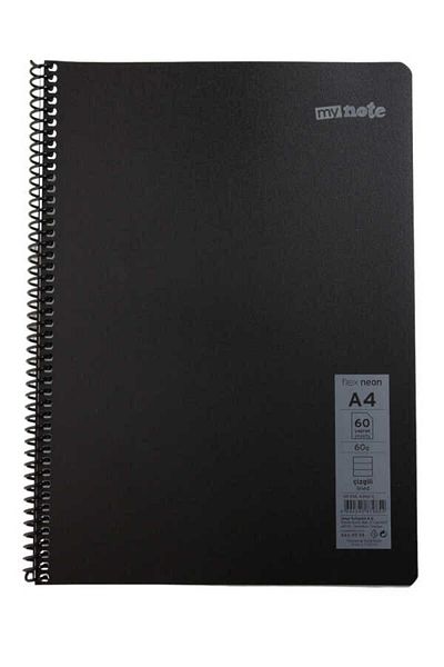 Mynote Flex A4 60 Sheets Lined Spiral Plastic Neon Cover Notebook