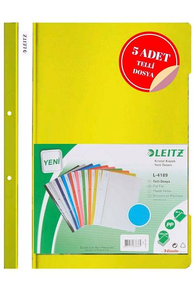 Leitz Pack of 5 Yellow Ring Binder