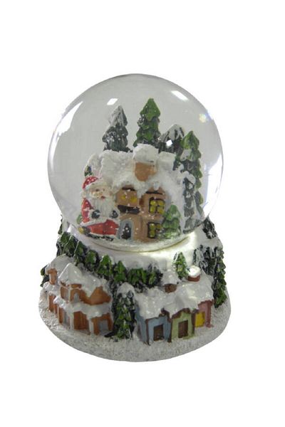 Orca New Year Themed Snow Globe with Lights and Music 9x12 Cm 2321 Orc-hdy-232115